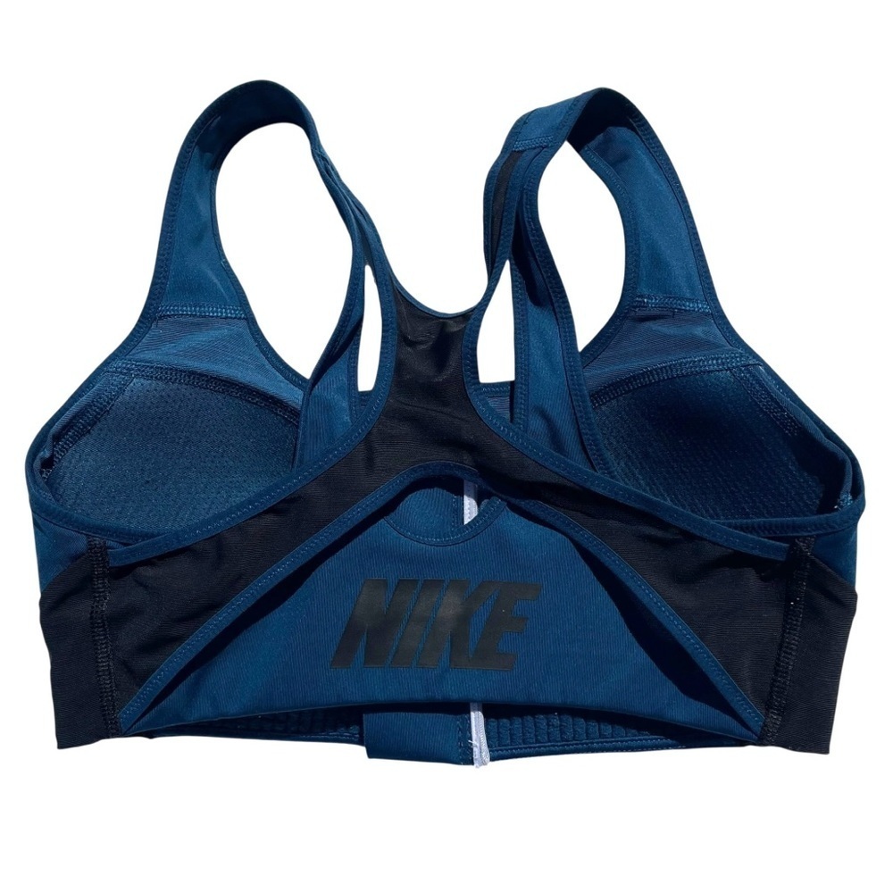 Nike dri-fit high support padded zip-front sports bra dark blue XS CN3718